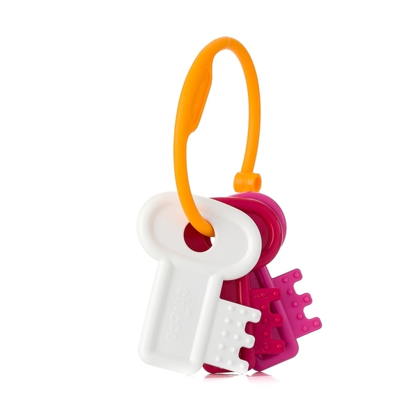 Брязкальце-прорізувач Chicco М'які Ключі, рожевий (63216.10) - Pampik - 2