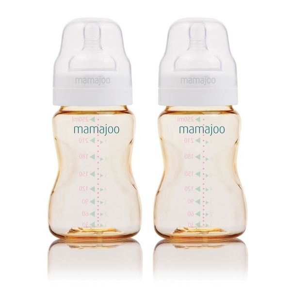 Бутылочка для кормления Mamajoo Gold М, 6+ мес., 250 мл, 2 шт. (MMJ1622) - Pampik