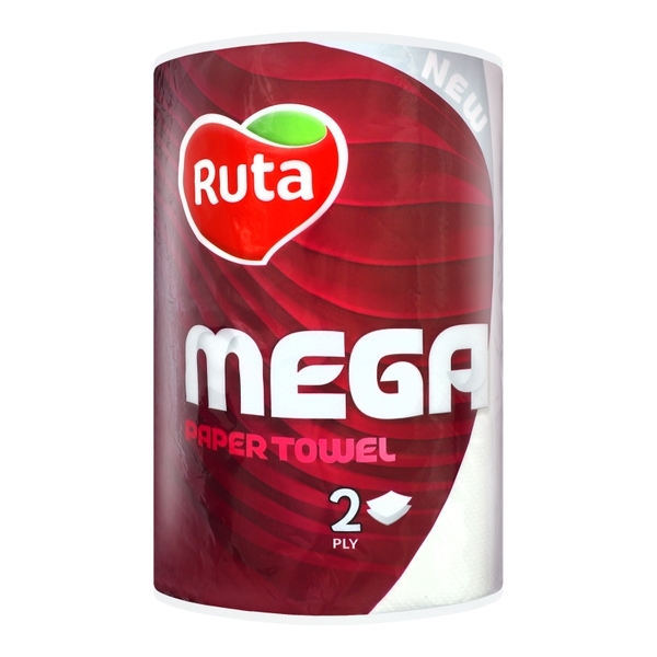 Паперові рушники Ruta Mega, двошарові, 1 рулон - Pampik