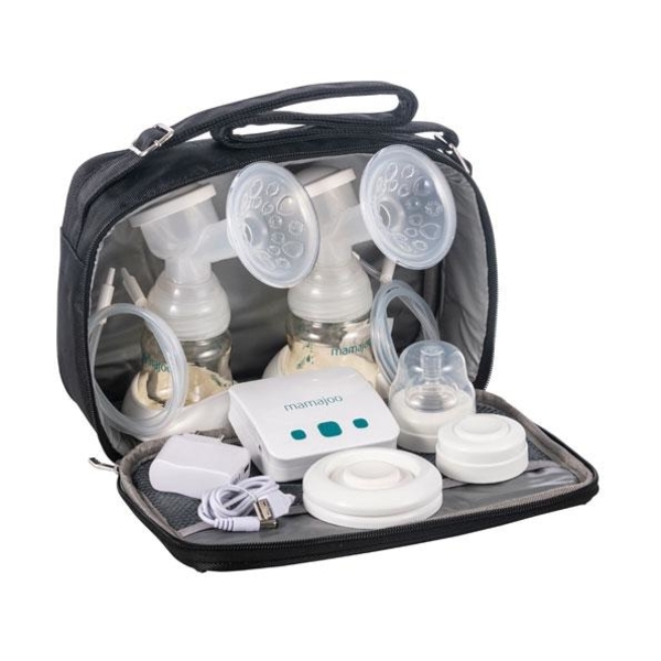 Набор для сцеживания грудного молока Mamajoo с двойным электронным молокоотсосом в термосумке (MMJ3282) - Pampik