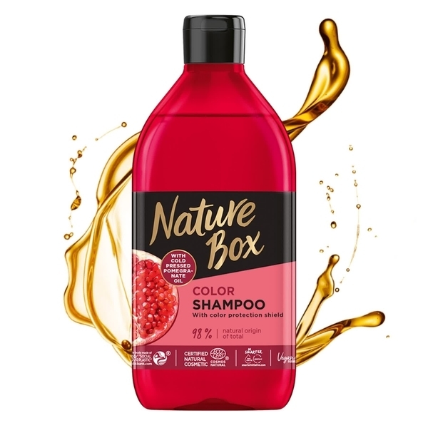 Шампунь Nature Box для фарбованого волосся з гранатовою олією холодного віджиму, 385 мл - Pampik - 3