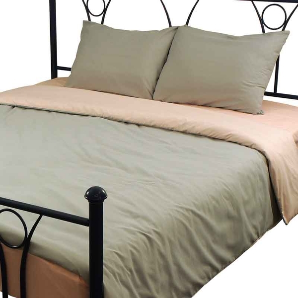 Комплект постільної білизни Руно, мікрофібра, 240х220 см, сірий з рожевим (845.52Grey pink) - Pampik - 2