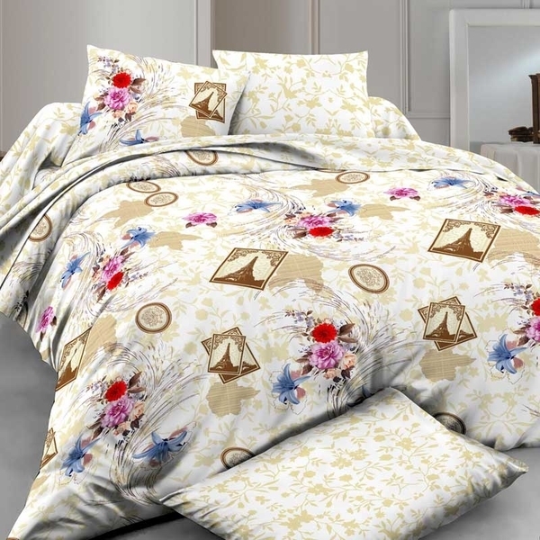 Комплект постільної білизни Руно Paris, сатин, 215х143 см, бежевий (1.137К_Paris) - Pampik