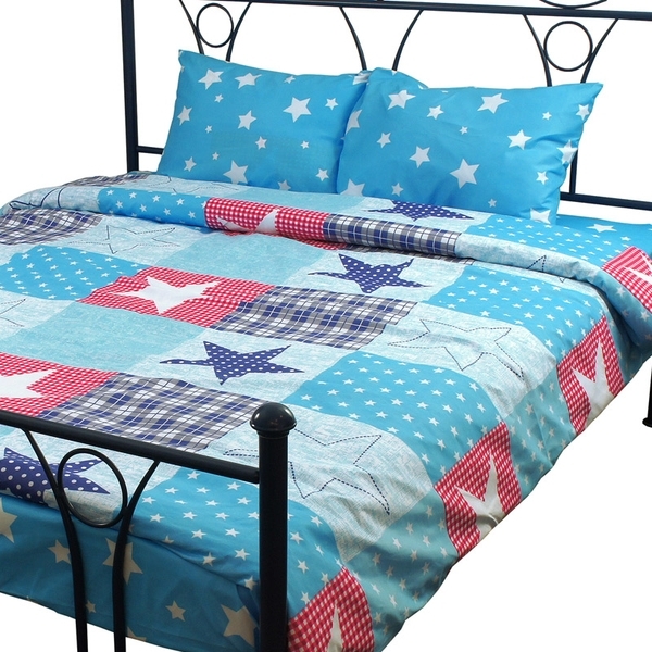 Комплект постільної білизни Руно Зірка Остра, мікрофібра, 240х220 см, блакитний (6.52Зірка Остра) - Pampik - 2