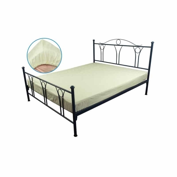 Простирадло на резинці Руно Зірки, бязь, 220х200 см, молочний (510.114У_молочній) - Pampik