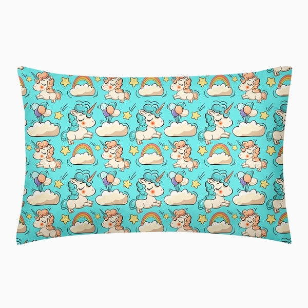 Набір наволочок Cosas Єдиноріг, ранфорс, 70х50 см, бірюзовий, 2 шт. - Pampik - 3