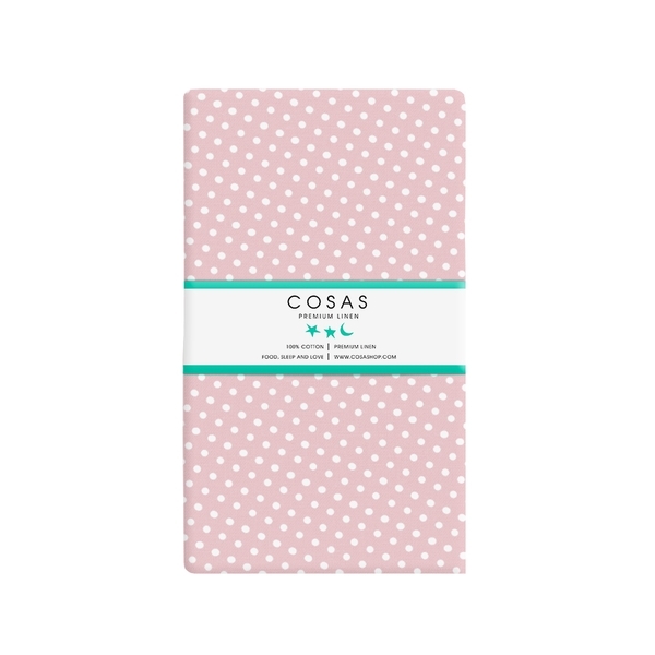 Простирадло на резинці Cosas Преміум Горох, 120х60 см, рожевий - Pampik