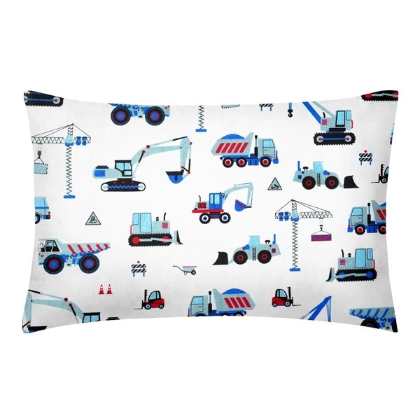 Набор наволочек Cosas Машинки и Зигзаги, ранфорс, 60х40 см, голубой, серый, белый, 2 шт. - Pampik - 3