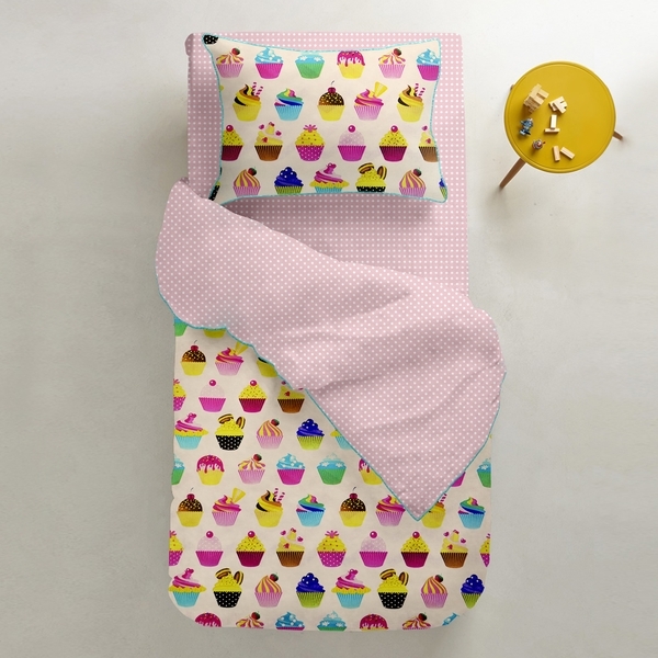 Простирадло на резинці Cosas Преміум Горох, 120х60 см, рожевий - Pampik - 3