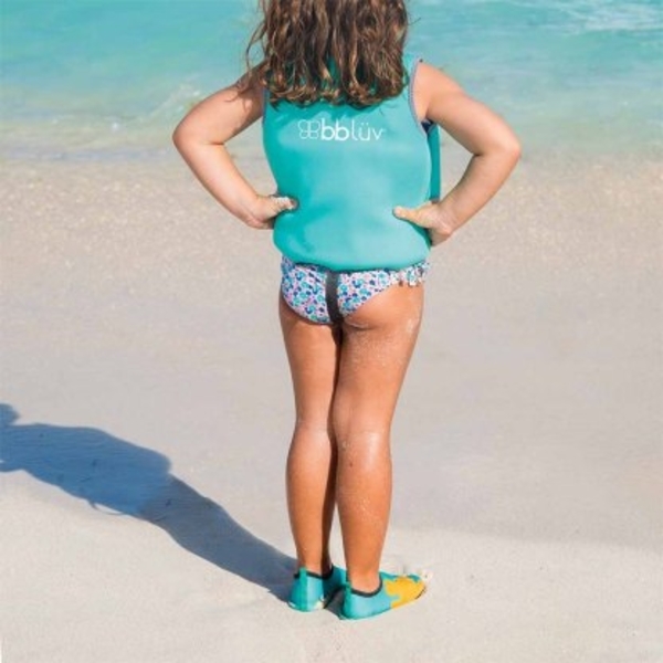 Захисні капці для купання з неопрена bbluv™ Shoöz, р.S, бірюзовий з жовтим (B0168-AQ-S) - Pampik - 3