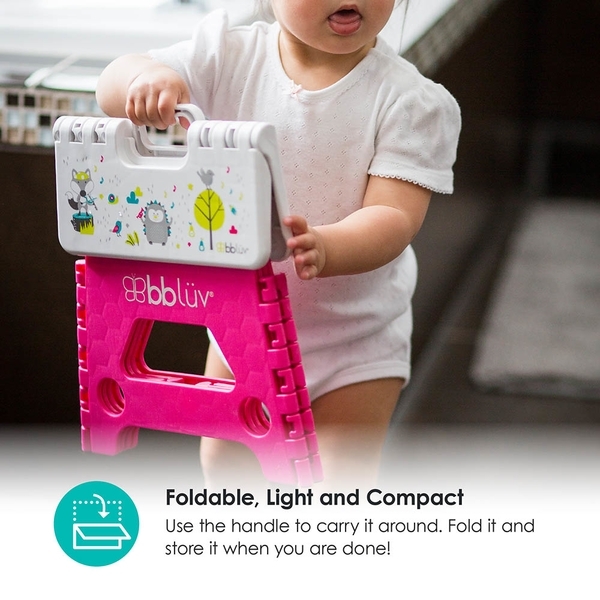 Стільчик підставка дитячий у ванну, складаний bbluv™ Stëp, рожевий (B0114-P) - Pampik - 2