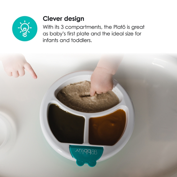 Тарілка для годування з підігрівом bbluv™ Platö, бірюзовий (B0107-B) - Pampik - 4