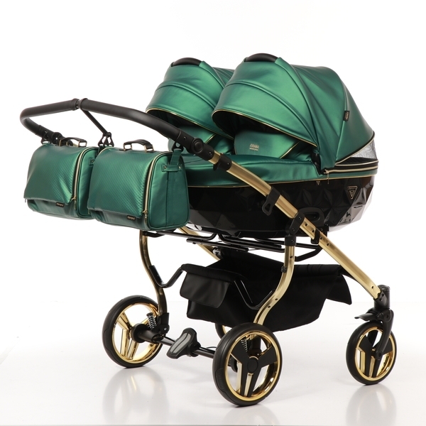 Універсальна коляска для двійні 2 в 1 Junama Fluo line Duo 02, зелений (J-Fl-DUO-02) - Pampik - 2