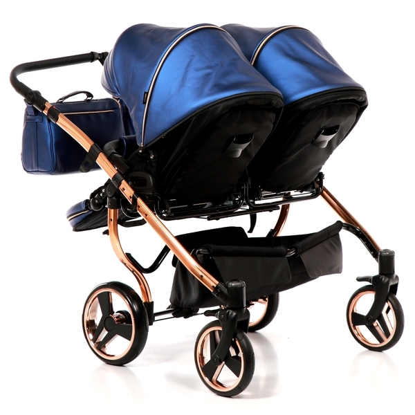 Універсальна коляска для двійні 2 в 1 Junama Fluo line Duo 01, синій (J-Fl-DUO-01) - Pampik - 9