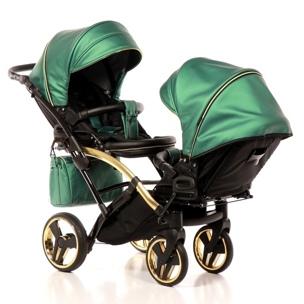 Універсальна коляска для двійні 2 в 1 Junama Fluo line Duo Slim 02, зелений (J-Fl-DUOs-02) - Pampik - 6