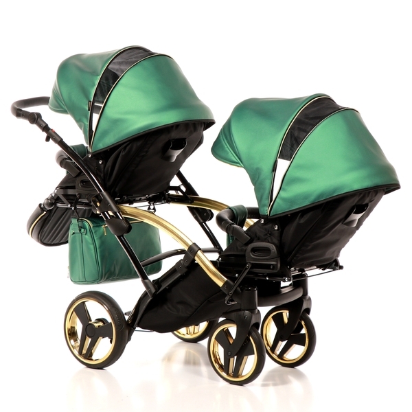 Універсальна коляска для двійні 2 в 1 Junama Fluo line Duo Slim 02, зелений (J-Fl-DUOs-02) - Pampik - 9