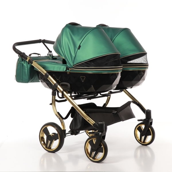 Універсальна коляска для двійні 2 в 1 Junama Fluo line Duo 02, зелений (J-Fl-DUO-02) - Pampik - 3