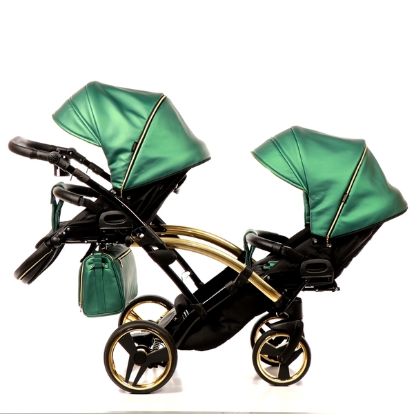 Універсальна коляска для двійні 2 в 1 Junama Fluo line Duo Slim 02, зелений (J-Fl-DUOs-02) - Pampik - 8