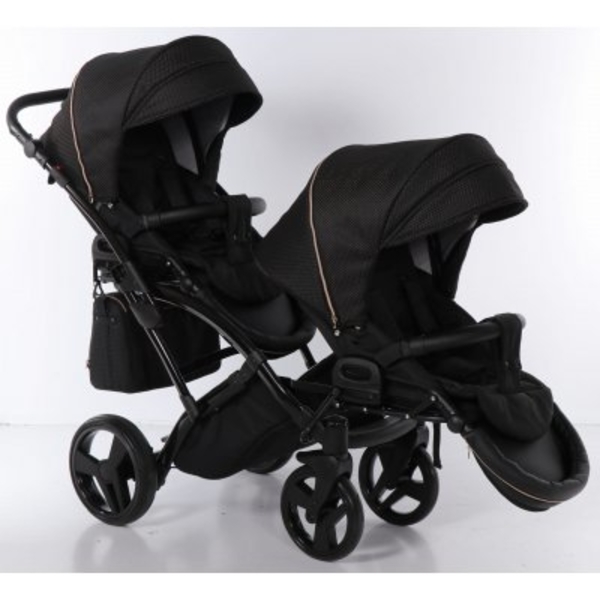 Універсальна коляска для двійні 2 в 1 Junama Mirror Satin Duo Slim 02, чорний з бронзовим (J-MS-DUOs-02) - Pampik - 10