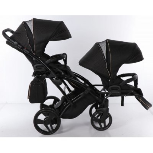 Універсальна коляска для двійні 2 в 1 Junama Mirror Satin Duo Slim 02, чорний з бронзовим (J-MS-DUOs-02) - Pampik - 12