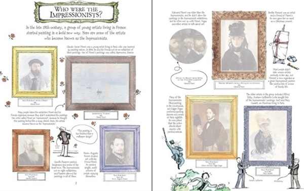 Дитяча книга Usborne Наклейки імпресіоністів, англ. мова - Сара Курто, Кейт Девіс - Pampik - 3