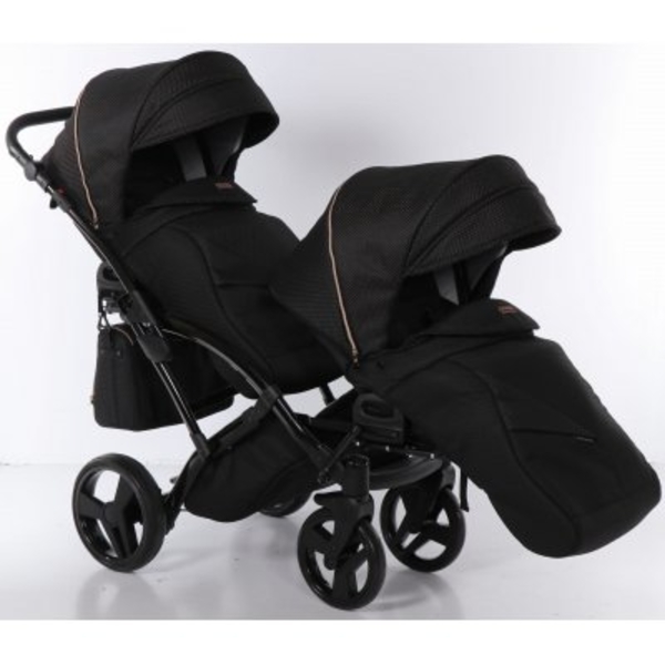 Універсальна коляска для двійні 2 в 1 Junama Mirror Satin Duo Slim 02, чорний з бронзовим (J-MS-DUOs-02) - Pampik - 13