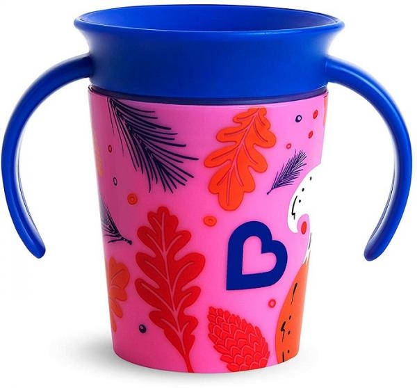 Чашка-непроливайка Munchkin Miracle 360° Trainer cup Лисиця, 177 мл, рожевий з синім (051774) - Pampik - 2