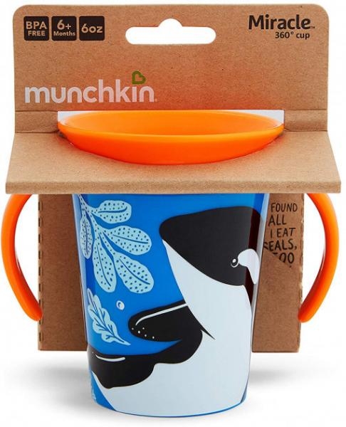 Чашка-непроливайка Munchkin Miracle 360° Trainer cup Косатка, 177 мл, синій (051775) - Pampik - 5