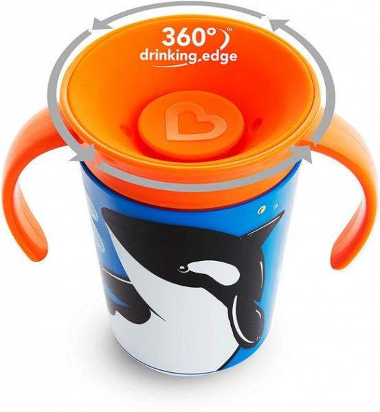 Чашка-непроливайка Munchkin Miracle 360° Trainer cup Косатка, 177 мл, синій (051775) - Pampik - 3