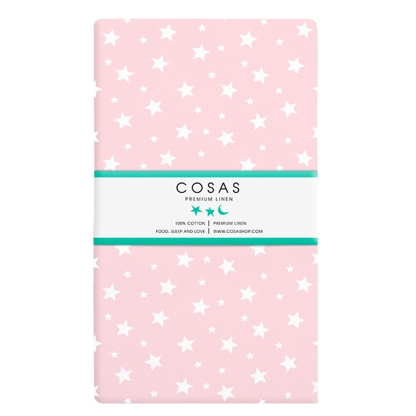 Простирадло на резинці Cosas Зигзаг, ранфорс, 200х90х20 см, білий з сірим - Pampik