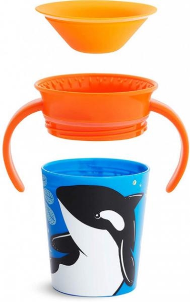 Чашка-непроливайка Munchkin Miracle 360° Trainer cup Косатка, 177 мл, синій (051775) - Pampik - 4