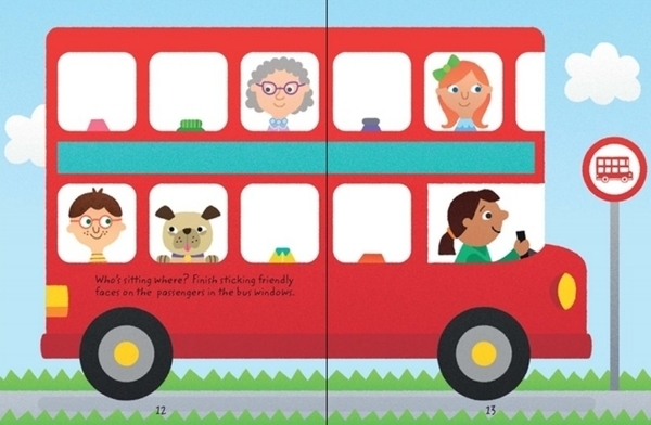 Дитяча книга Usborne Книга з наклейками Смішні обличчя, англ. мова - Сем Сміт - Pampik - 2