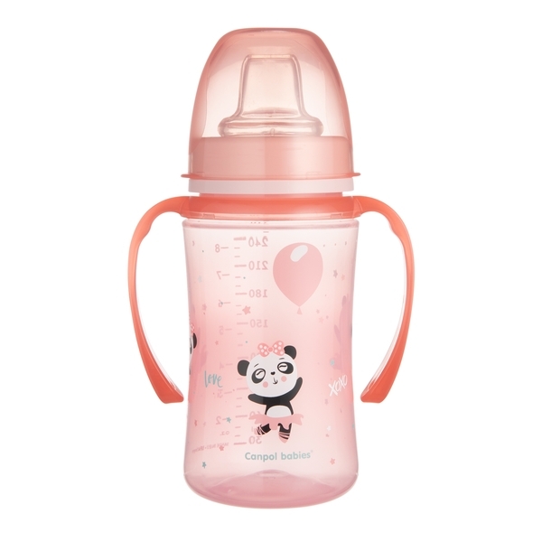 Поїльник тренувальний Canpol Babies EasyStart Sweet fun, 240 мл, рожевий (35/208_pin) - Pampik