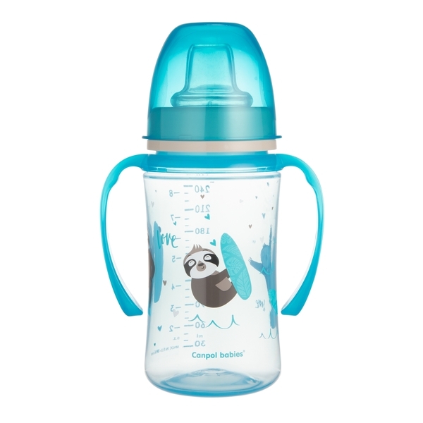 Поїльник тренувальний Canpol Babies EasyStart Sweet fun, 240 мл, блакитний (35/208_blu) - Pampik