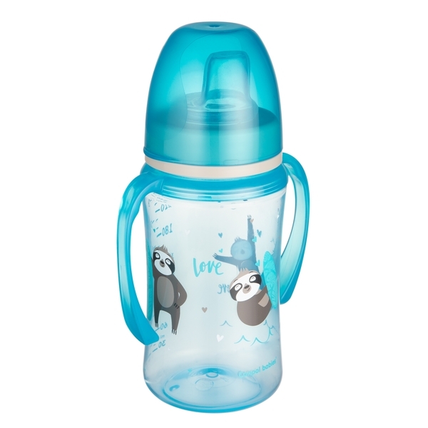 Поїльник тренувальний Canpol Babies EasyStart Sweet fun, 240 мл, блакитний (35/208_blu) - Pampik - 2