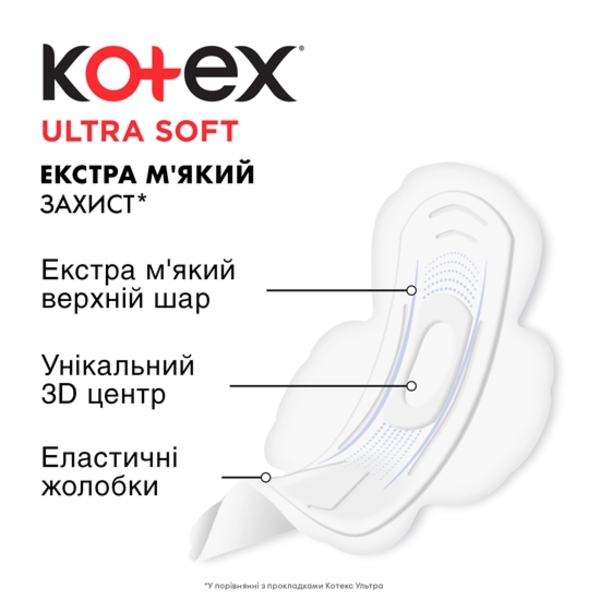 Прокладки гігієнічні Kotex Ultra Soft Super, 16 шт. - Pampik - 4