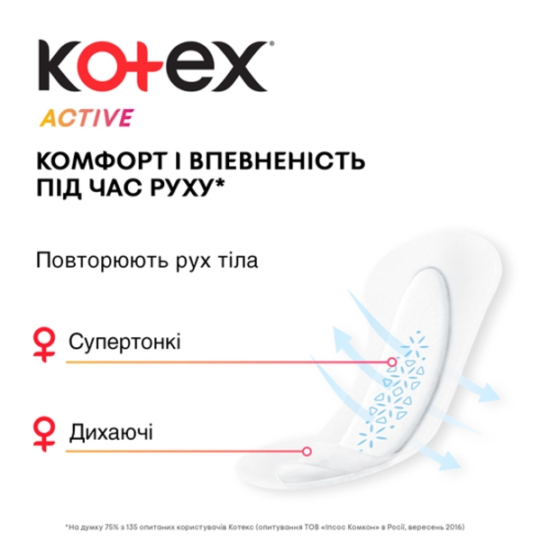Щоденні прокладки Kotex Active екстратонкі, 48 шт. - Pampik - 4