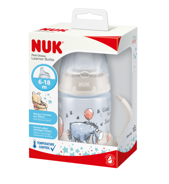 Поїльник з ручками Nuk First Choice Disney, з силіконовою насадкою, 150 мл, сірий (10215267/3) - Pampik - 2