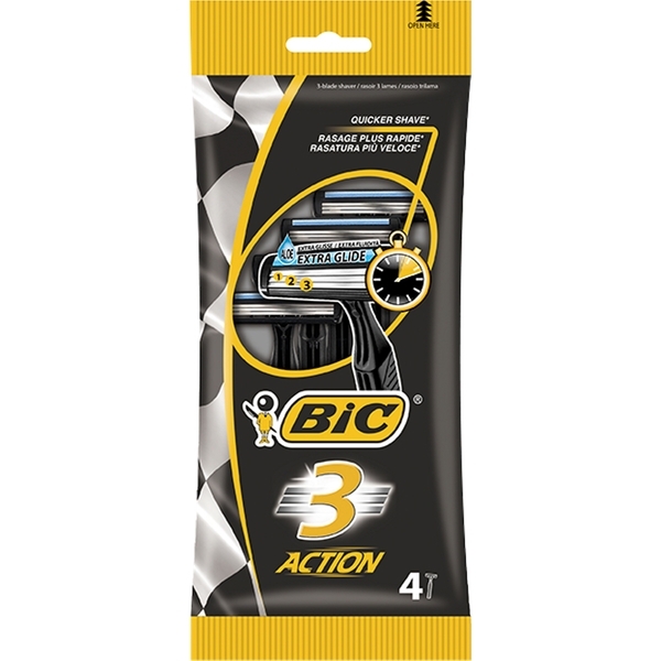 Бритвенный станок BIC 3 Action, 4 шт. - Pampik