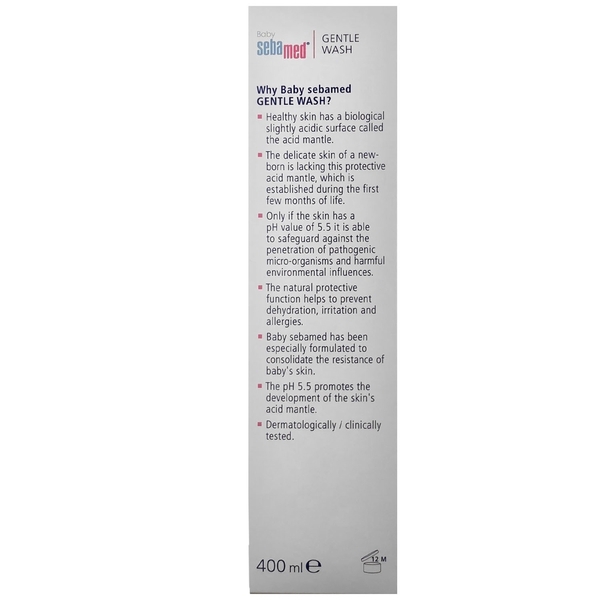 Деликатная эмульсия для умывания для тела и волос Sebamed Extra Soft Ph 5.5 Baby Wash, с помпой, 400 мл - Pampik - 5