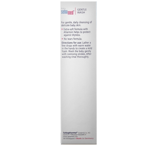 Деликатная эмульсия для умывания для тела и волос Sebamed Extra Soft Ph 5.5 Baby Wash, с помпой, 400 мл - Pampik - 4