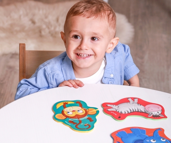 Бебі пазли Vladi Toys Дитинчата. Зоопарк, укр. мова,15 елементів (VT1106-88) - Pampik - 2