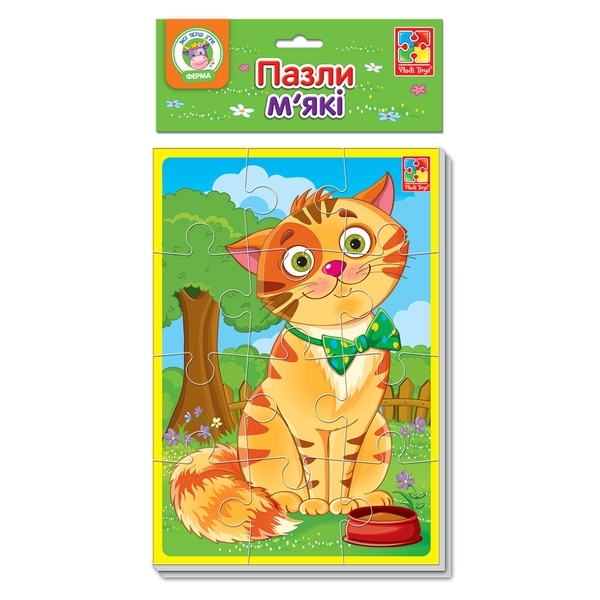 М'які пазли Vladi Toys Кіт та Собака, 12 елементів (VT1103-43) - Pampik - 2