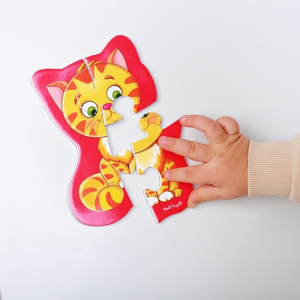Магнитные беби пазлы Vladi Toys Котенок и щенок, укр., 2 шт. (VT3208-10) - Pampik - 3