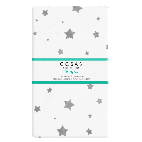 Набір простирадл на резинці Cosas Зорепад і Бежева, ранфорс, 200х90 см, білий, бежевий, 2 шт. - Pampik - 2