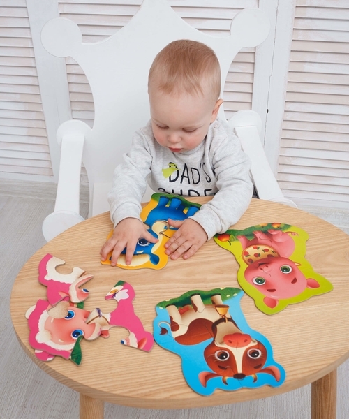 Бебі максі пазли Vladi Toys Малюк зможе Ферма, 12 елементів (VT1722-17) - Pampik - 5