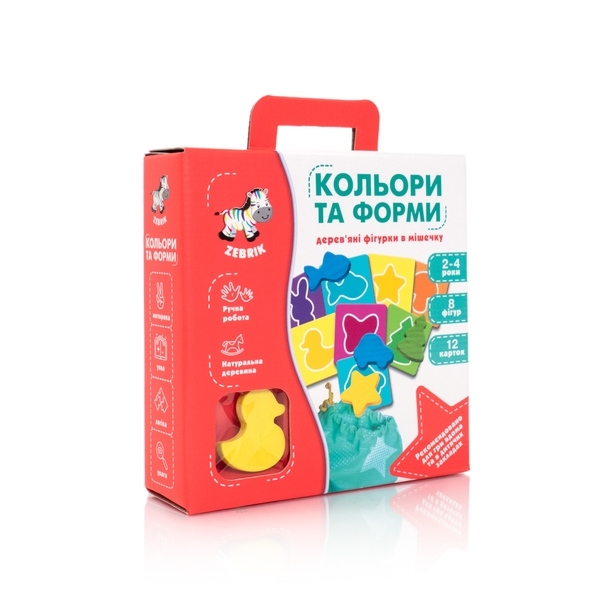 Дерев'яні фігурки в мішечку Vladi Toys Кольори та форми (ZB2001-01) - Pampik