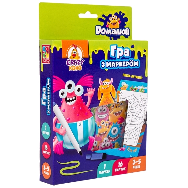 Гра з маркером Vladi Toys Пиши та витирай. Монстрики, укр. (VT5010-18) - Pampik