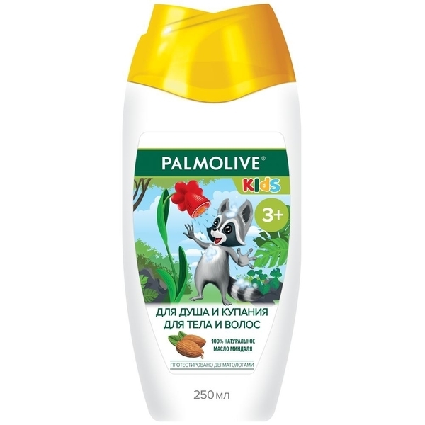 Гель для душу і купання Palmolive, з мигдалем, для тіла і волосся, для дітей від 3 років, 250 мл - Pampik