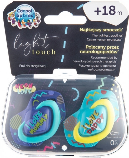 Силіконова симетрична пустушка Canpol babies Neon love, 18+ місяців, 2 шт., блакитний (22/654_blu) - Pampik - 6
